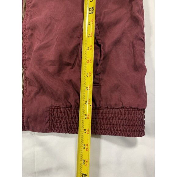 American Eagle Women’s Fall Spring Jacket Chambray Zip Pockets Burgundy Size M - Picture 5 of 7